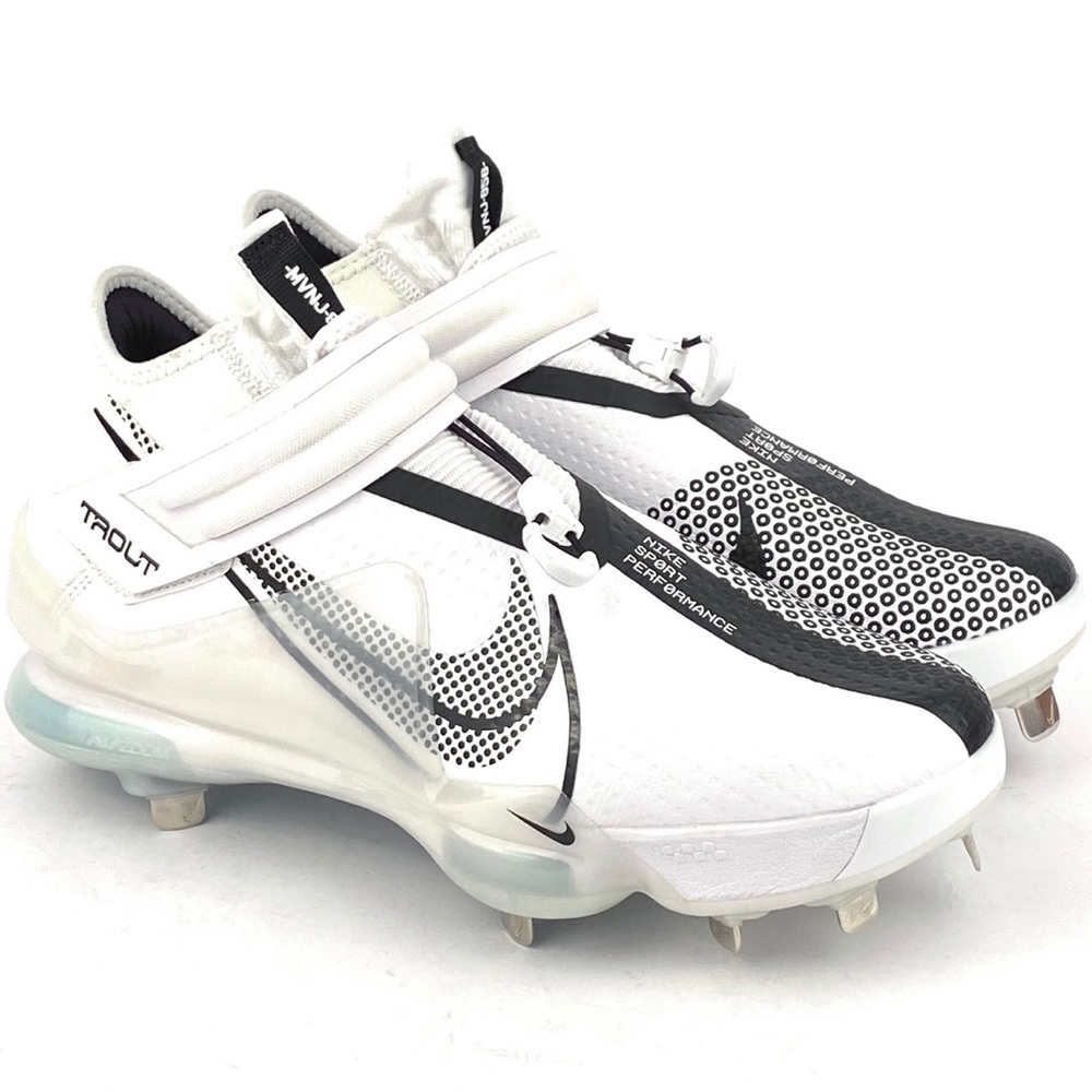 Men Nike Force Zoom Mike Trout 7 Baseball Cleats White Black CI3134-102